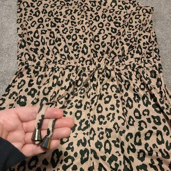 NWT Skorts Leopard print Summer Sleeveless Casual Tie Waist Romper - Picture 3 of 4